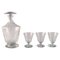 Clear Mouth-Blown Crystal Glass Sherry Set, Set of 4 1