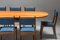 Mid-Century Modern Wengé and Cherry Dining Set by Jos De Mey, Set of 9 3