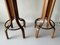 Italian Leather & Bended Wood Bar Stools, 1960s, Image 5