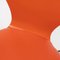 Orangefarbene Series 7 Esszimmerstühle aus Leder von Arne Jacobsen für Fritz Hansen, 4er Set 7