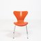 Orange Leather Series 7 Dining Chairs by Arne Jacobsen for Fritz Hansen, Set of 4, Image 12