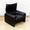 Black Maralunga Easy Chairs by Vico Magistretti for Cassina, Set of 2 5