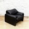 Black Maralunga Easy Chairs by Vico Magistretti for Cassina, Set of 2, Image 4