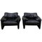 Black Maralunga Easy Chairs by Vico Magistretti for Cassina, Set of 2 1