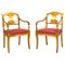 Late Empire Birch Armchairs, 1840s, Set of 2 1