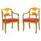 Late Empire Birch Armchairs, 1840s, Set of 2, Image 1