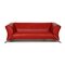 Red Leather 322 Two-Seater Couch by Rolf Benz 1