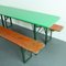 Table et Bancs Vintage Peints, Allemagne, Set de 3 3