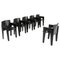 Black Oak & Leather Dining Chairs from Arco, Set of 6 1