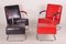Tubular Leather Upholstery & Steel Chrome Armchairs & Stools, Set of 6, Image 3