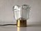 Small Ice Glass & Brass Table Lamp from Peill Putzler, Germany, 1960s 5