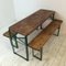Vintage German Beer Table & Benches, Set of 3 1