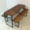 Vintage German Beer Table & Benches, Set of 3, Image 1