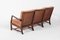 Mid-Century Danish Modern 3-Seat Sofa with Cognac Leather Cushions, Image 9
