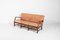 Mid-Century Danish Modern 3-Seat Sofa with Cognac Leather Cushions, Image 2