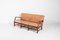 Modernes dänisches Mid-Century 3-Sitzer Sofa mit cognacfarbenen Lederkissen 2