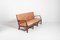 Modernes dänisches Mid-Century 3-Sitzer Sofa mit cognacfarbenen Lederkissen 18