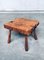 French Rustic Brutalist Handcrafted Oak Side Table, 1930s 10