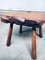 French Rustic Brutalist Handcrafted Oak Side Table, 1930s, Image 2