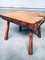 French Rustic Brutalist Handcrafted Oak Side Table, 1930s, Image 3