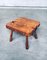 French Rustic Brutalist Handcrafted Oak Side Table, 1930s 6