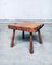 French Rustic Brutalist Handcrafted Oak Side Table, 1930s, Image 1