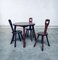 French Wabi Sabi Handcrafted Design Solid Oak Dining Table & Chairs, 1940s, Set of 4 42