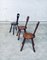 French Wabi Sabi Handcrafted Design Solid Oak Dining Table & Chairs, 1940s, Set of 4 29