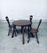 French Wabi Sabi Handcrafted Design Solid Oak Dining Table & Chairs, 1940s, Set of 4 41