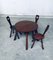 French Wabi Sabi Handcrafted Design Solid Oak Dining Table & Chairs, 1940s, Set of 4 45