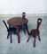 Französischer Wabi Sabi Esstisch & Stühle aus massivem Eichenholz, 1940er, 4er Set 1