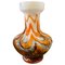 Moderne italienische Mid-Century Vase aus Opalglas in Orange & Grau, 1970er 1