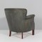 Club chair da falegname in pelle nera, Danimarca, anni '40, Immagine 6