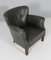 Danish Cabinetmaker Club Chair in Original Black Leather, 1940s, Image 2
