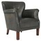 Danish Cabinetmaker Club Chair in Original Black Leather, 1940s, Image 1