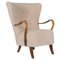 Lounge Chair in Lamb Wool by Alfred Christensen for Slagelse Møbelværk, 1940s, Image 1