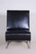 Black Leather Armchair, Czechia, 1930s, Image 2