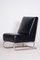 Fauteuil en Cuir Noir, République Tchèque, 1930s 4