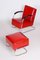 Red Armchair and Ottoman by Mucke Melder, Czechia, 1930s, Set of 2 6