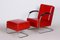 Red Armchair and Ottoman by Mucke Melder, Czechia, 1930s, Set of 2 4