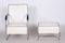 White Armchair and Ottoman by Mucke Melder, Czechia, 1930s, Set of 2 3