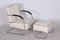 White Armchair and Ottoman by Mucke Melder, Czechia, 1930s, Set of 2 5