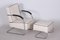 White Armchair and Ottoman by Mucke Melder, Czechia, 1930s, Set of 2, Image 5