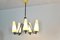 Dutch Steel, Wood & Opaline Glass Pendant 2