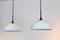 Lampes à Suspension en Verre Opalin Blanc et Laiton par Florian Schulz, Set de 2 1