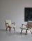 Swedish Pinewood & Sheepskin Lounge Chairs, 1940s, Set of 2 2