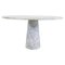 Round Dining or Center Table in Carrara Marble with a Conical Base 1