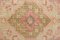 Alfombra de pasillo Oushak turca vintage de lana rosa, Imagen 4