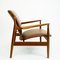 Dänischer Moderner Sessel aus Teak & Braunem Leder von Finn Juhl für France and Son 3