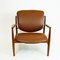 Danish Modern Teak and Brown Leather Lounge Chair by Finn Juhl for France and Son 4